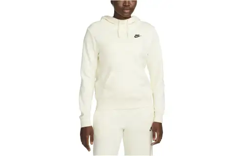 Nike Sportswear Club Fleece Funnel Neck Hoodie Sweatshirt Women's Coconut Milk