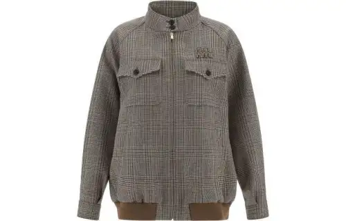 MIU MIU Jackets Women's Umber Stand Collar Moderate Other