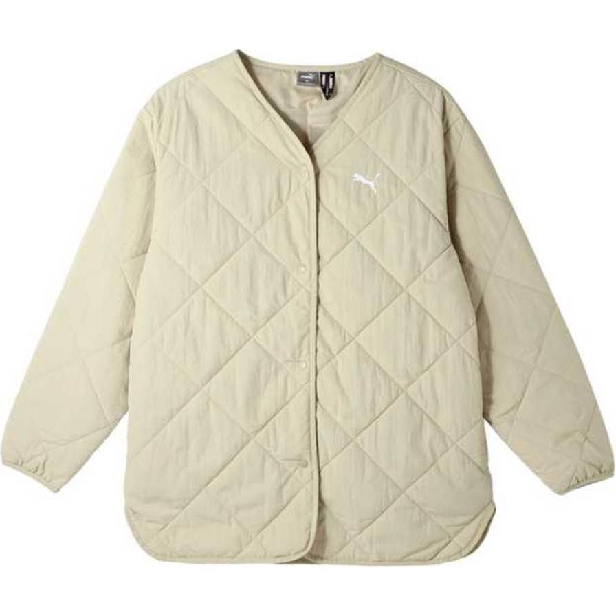 Женская куртка PUMA Lightweight Collarless Padded (бежевая)