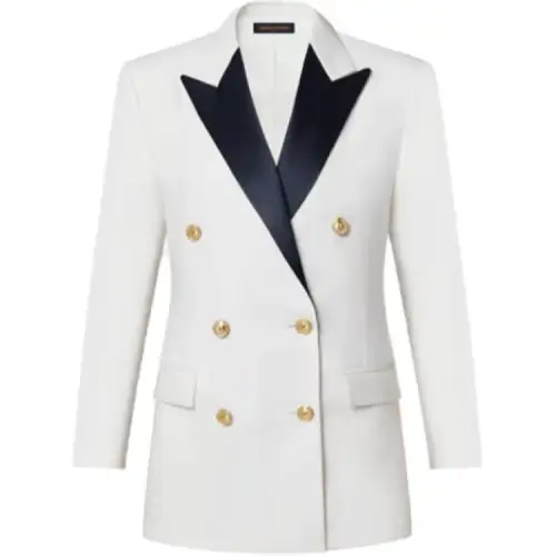 LOUIS VUITTON New Quarterly Products Of LV Business Suits Women's White Suit Collar Moderate