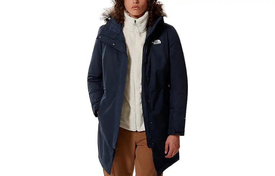 THE NORTH FACE Coats Women's Navy Blue Hooded Moderate Straight Fit