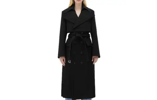 Bottega Veneta Coats Women's Black Lapel Moderate Straight Fit