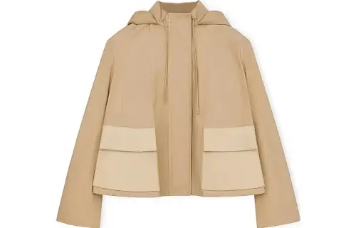 LOEWE Coats Women's Khaki Hooded Moderate