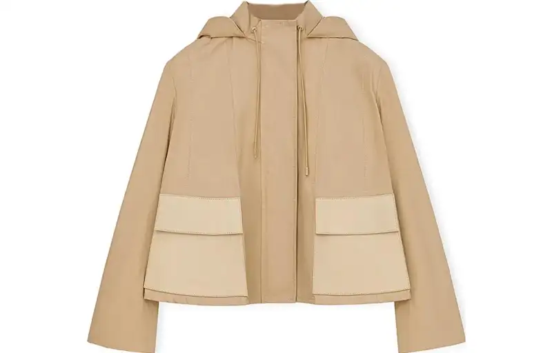 LOEWE Coats Women's Khaki Hooded Moderate