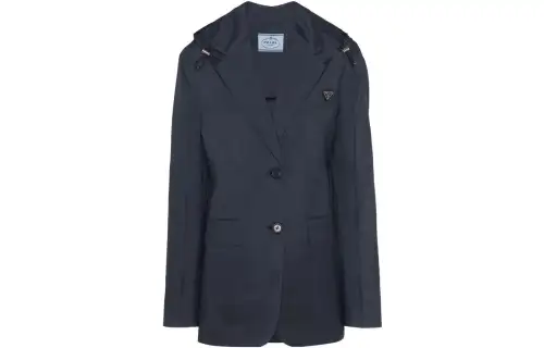 PRADA Business Suits Women's Gray Hooded Non Detachable Moderate