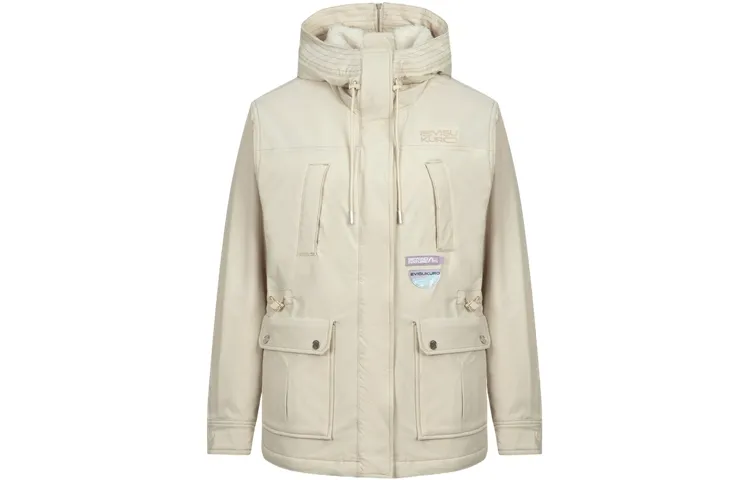 EVISU Puffer Jackets Women's Bone White Hooded Moderate Other
