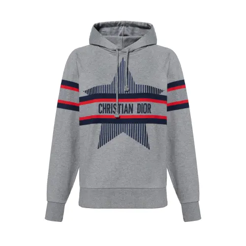 DIOR Sweatshirts Women's Gray Hooded Moderate Regular