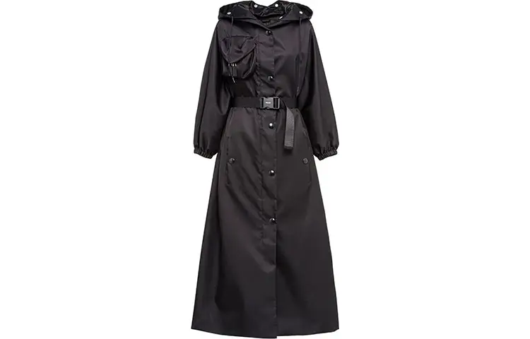 PRADA Coats Women's Black Hooded Moderate