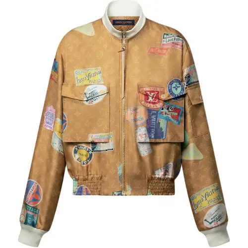 Lv Travel Patch Bomber Jacket