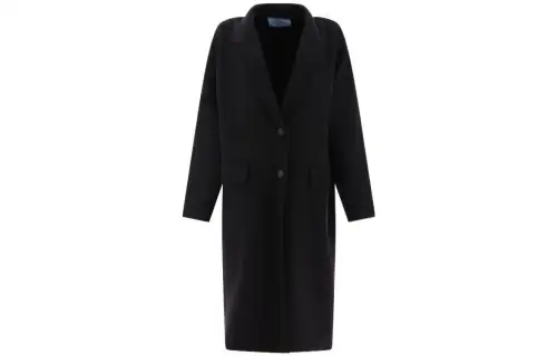 PRADA Logo embroidered Cashmere Coat