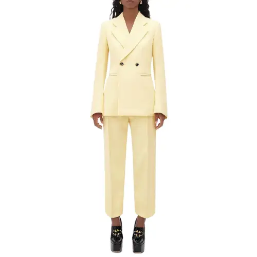 Bottega Veneta Bottega Veneta SS23 Business Suits Women's Chamomile Yellow Suit Collar Moderate