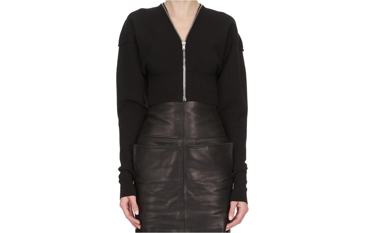 RICK OWENS Batwing Klaus Cropped Knit 'Black'
