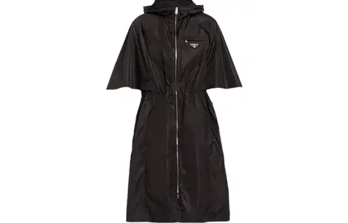 PRADA Coats Women's Black Hooded Moderate