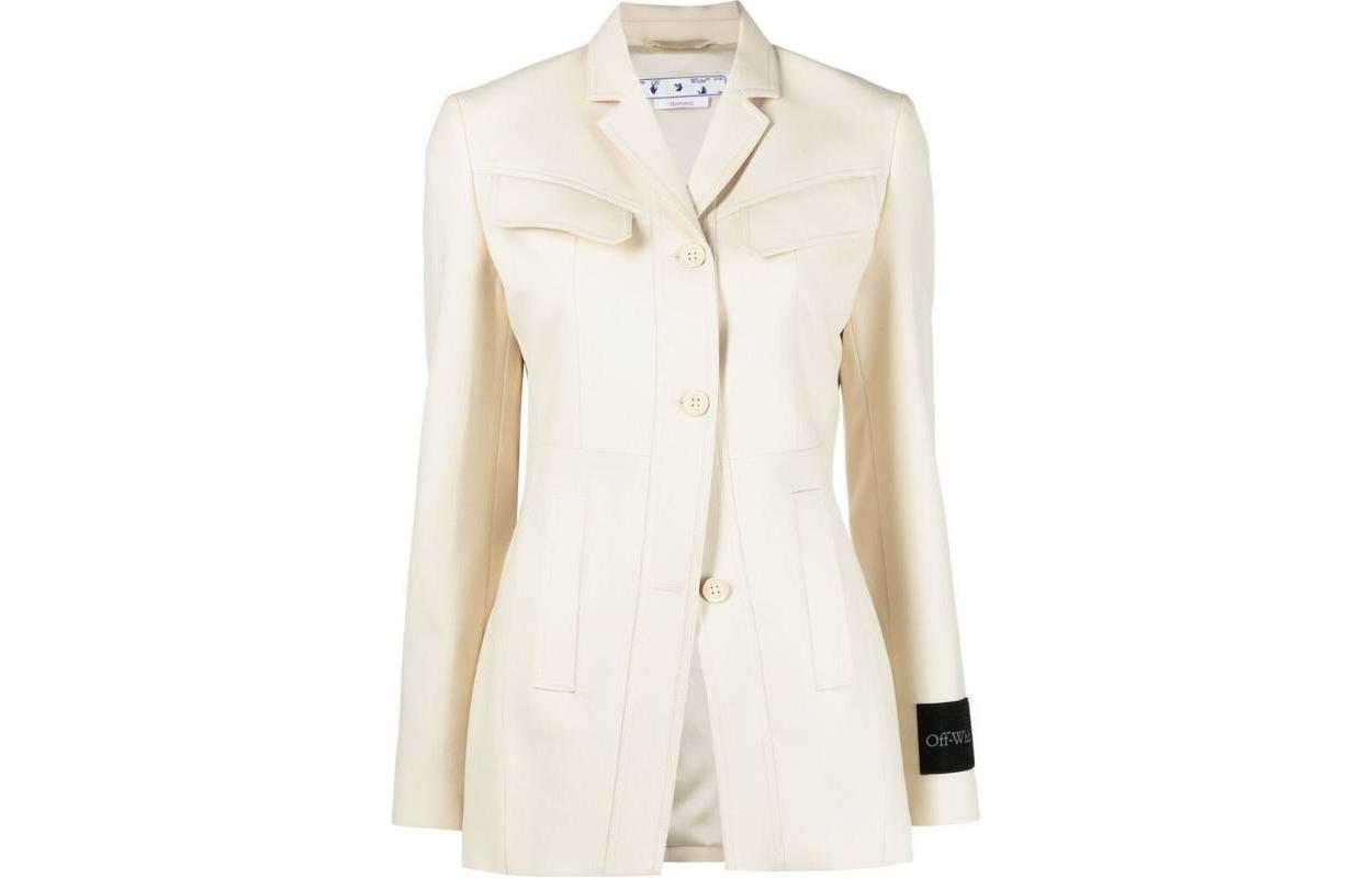 OFF-WHITE single-breasted wool blazer
