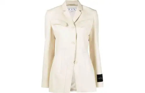 OFF-WHITE single-breasted wool blazer