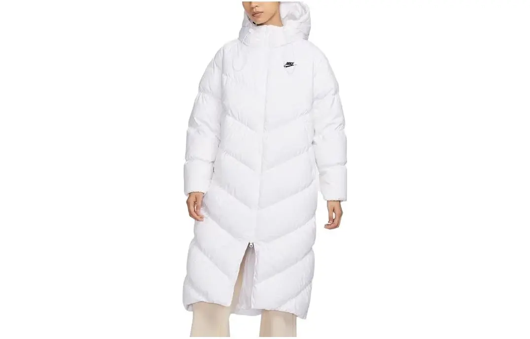 Nike Down Jackets Women's White Hooded Moderate Other