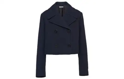 PRADA Coats Women's Blue Moderate Straight Fit