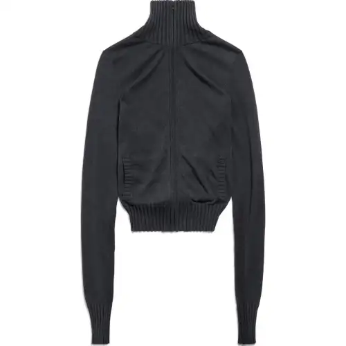 Balenciaga Bb Paris Icon Knotted Zip-Up Sweater