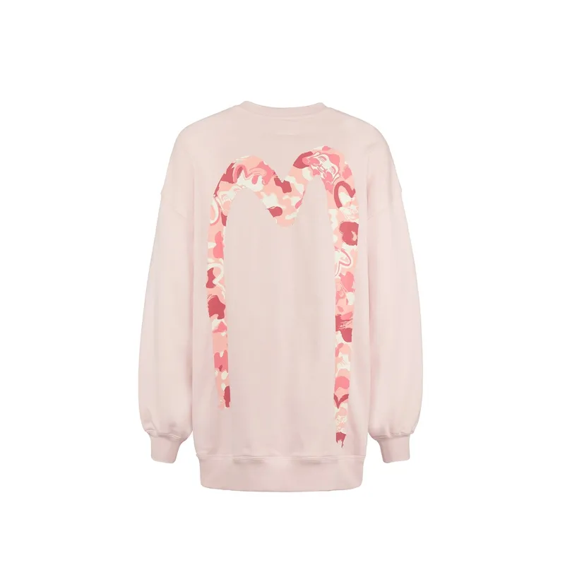 EVISU Sweatshirts Women's Pink Crew Neck Moderate