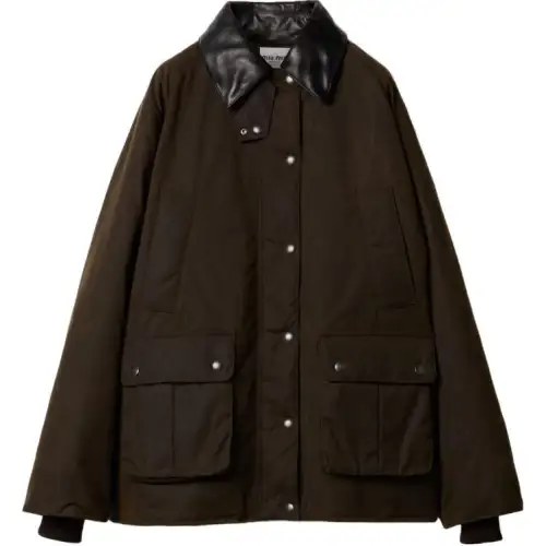 Miu Miu Waxed canvas blouson jacket