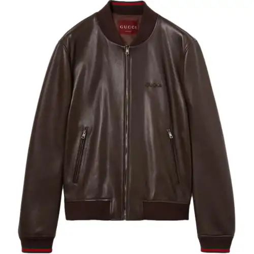 Gucci leather bomber jacket