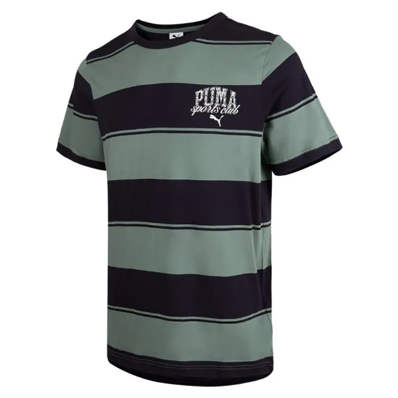 PUMA T-Shirts Men's Green Crew Neck Moderate Straight Fit
