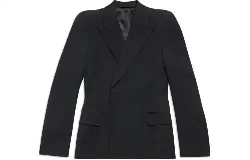 Balenciaga Round Shoulder Buttoned Blazer