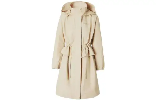 Burberry Coats Women's Light Stone Hooded Moderate