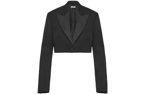 【Previous Season】cropped grain de poudre jacket