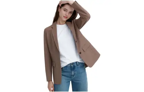 UNIQLO Business Suits Women's Camel Lapel Moderate Other