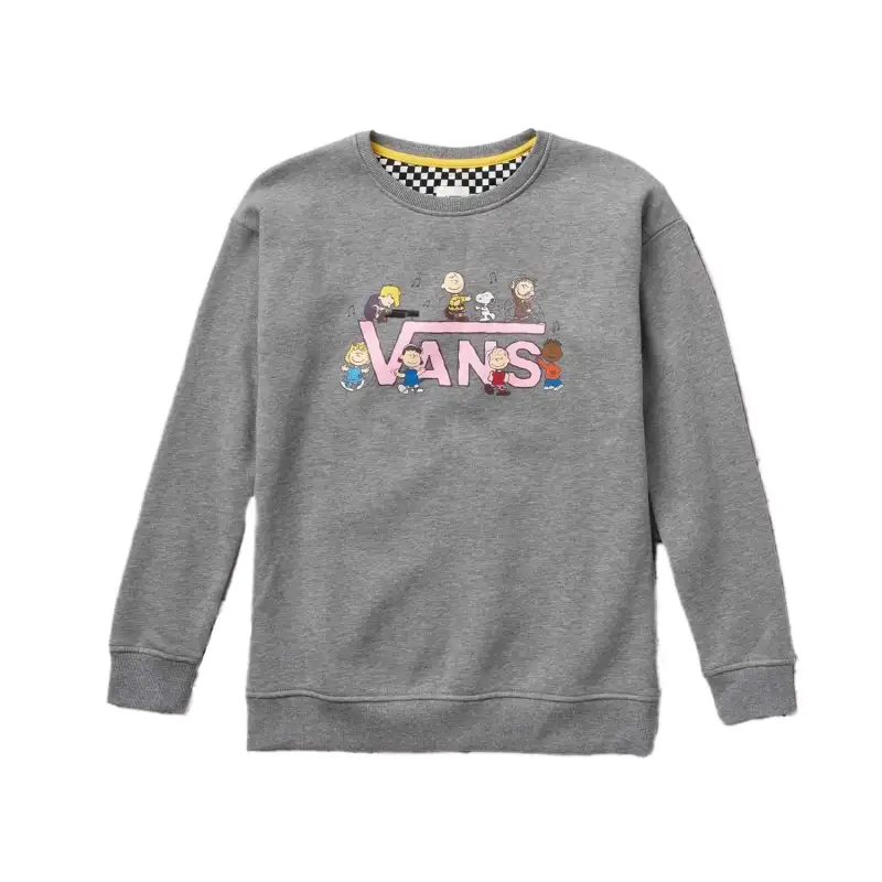 Vans Sweatshirts Women's Gray Crew Neck Moderate Regular
