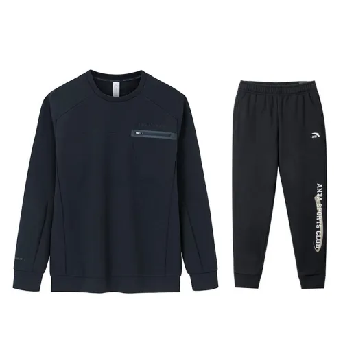 ANTA Casual Sportswear Men's Crew Neck Thickened And Fleece Lined