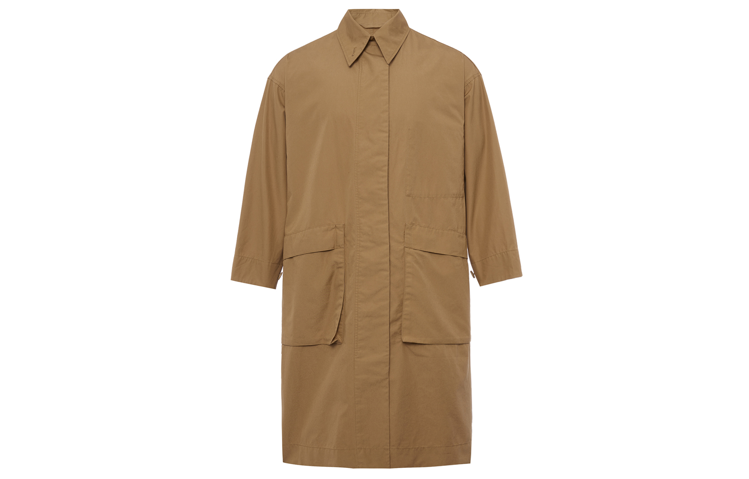 UNIQLO Coats Women's Khaki Lapel Moderate Straight Fit