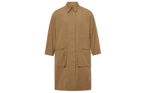 UNIQLO Coats Women's Khaki Lapel Moderate Straight Fit