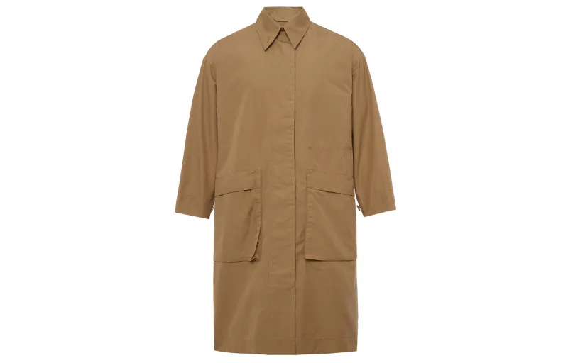 UNIQLO Coats Women's Khaki Lapel Moderate Straight Fit