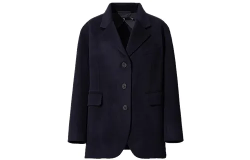 UNIQLO Business Suits Women's Navy Blue Lapel Moderate