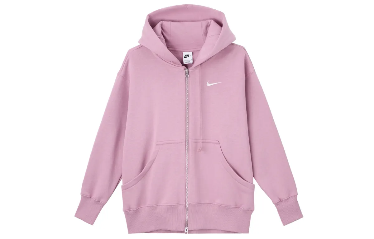 Nike Sportswear Phoenix Fleece Lined Comfortable Hooded Long Sleeved Sweatshirt Women's Element Pink/Sail White