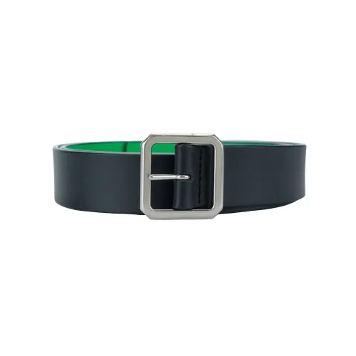 Bottega Veneta Leather Belts Men's Black/Green Width 3cm