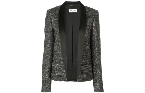 SAINT LAURENT Business Suits Women's Black Suit Collar Moderate