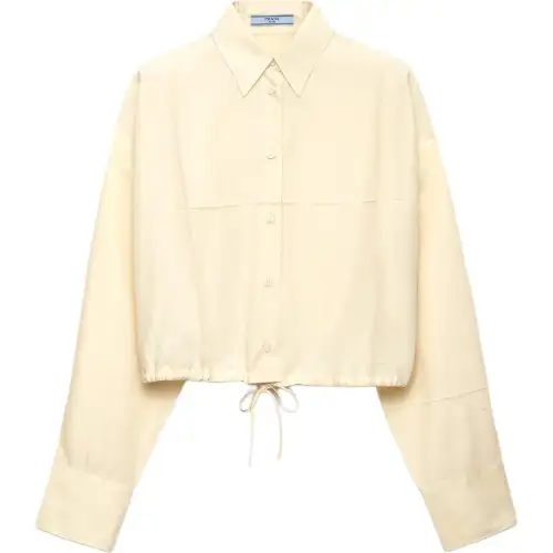 PRADA Shirts Women's Cream Lapel Moderate Other