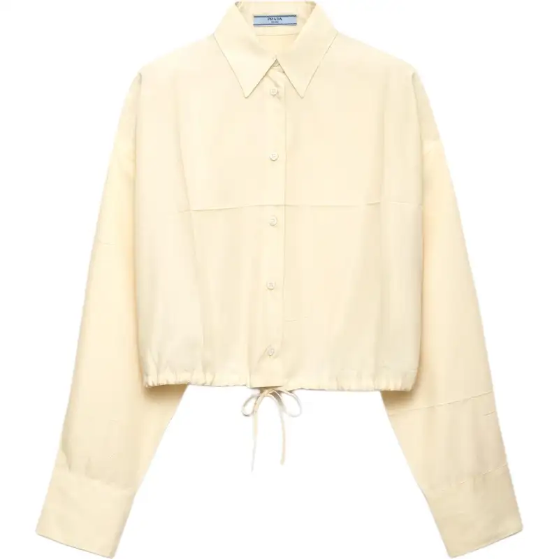 PRADA Shirts Women's Cream Lapel Moderate Other
