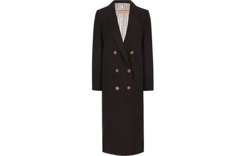 Burberry Coats Women's Black Lapel Moderate Straight Fit