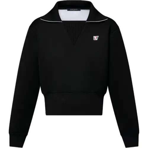 LOUIS VUITTON Collar Pullover Sweatshirt Women's Black