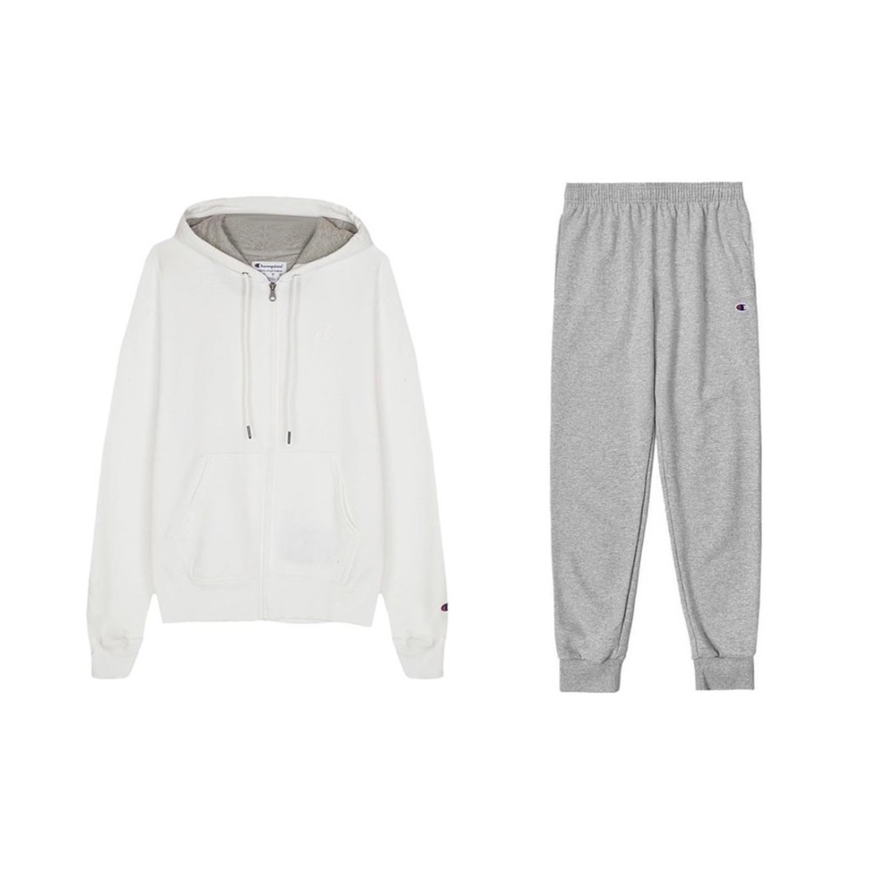Champion Double Label Embroidery Zippers Hoodie Loose Fit Elastic Cuff Fleece Lined Thickened Sweatpants