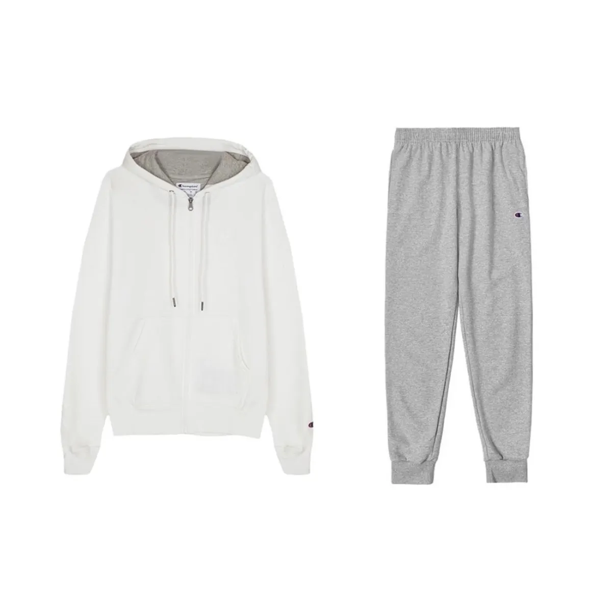 Champion Double Label Embroidery Zippers Hoodie Loose Fit Elastic Cuff Fleece Lined Thickened Sweatpants