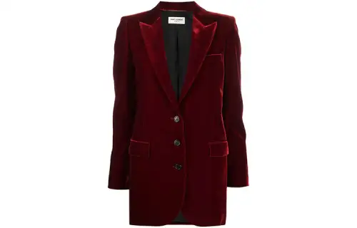 SAINT LAURENT Business Suits Women's Red Suit Collar Moderate