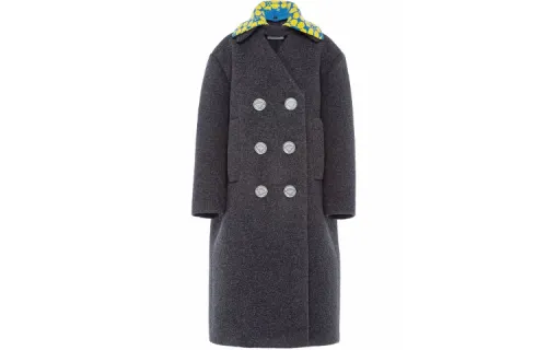 PRADA Coats Women's Gray Collarless Moderate Straight Fit