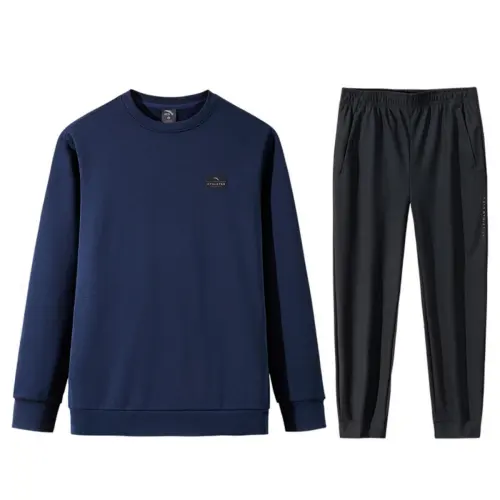 ANTA Casual Sportswear Men's Crew Neck Thickened And Fleece Lined