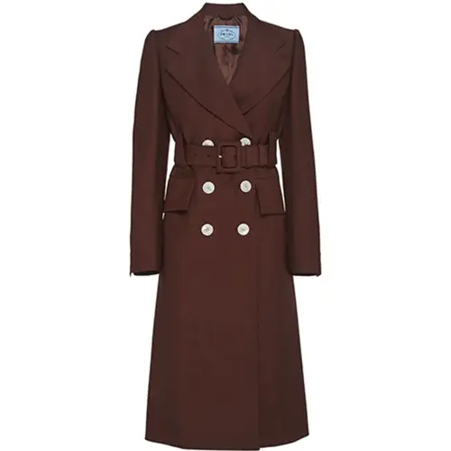 PRADA Coats Women's Umber Lapel Moderate
