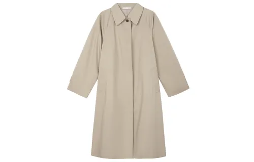 UNIQLO Coats Women's Dark Beige Lapel Moderate Straight Fit